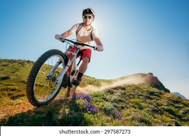 man on mountain bike