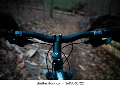 Mountain Bike POV Looking Down Hill