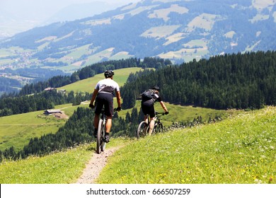 Mountain biker in the Alps