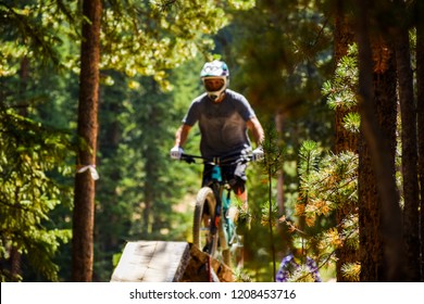 Mountain Biker In Keystone Colorado. 