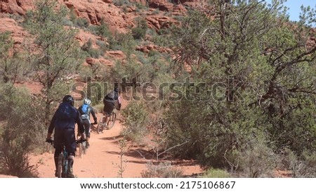 Mountain Bikers on a Trail in the Sedona Red Roacks