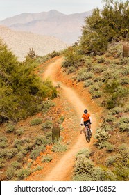 Mountain Biking On Desert Trail