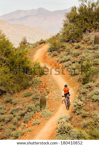 Mountain Biking on Desert Trail