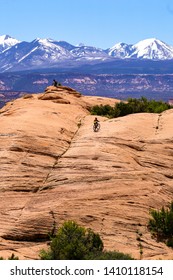 Mountain Biking On Slickrock Trail, Moab, Utah