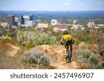 Mountain biking on Table Rock Mountain in downtown Boise, Idaho