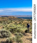 Mountain biking trail in the Boise foothills near downtown Boise, Idaho