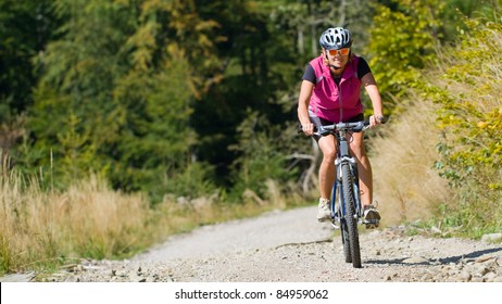 Mountain biking  - woman on bike