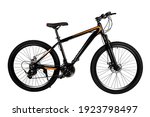 Mountain black bike bicycle isolated white background