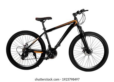 Mountain black bike bicycle isolated white background