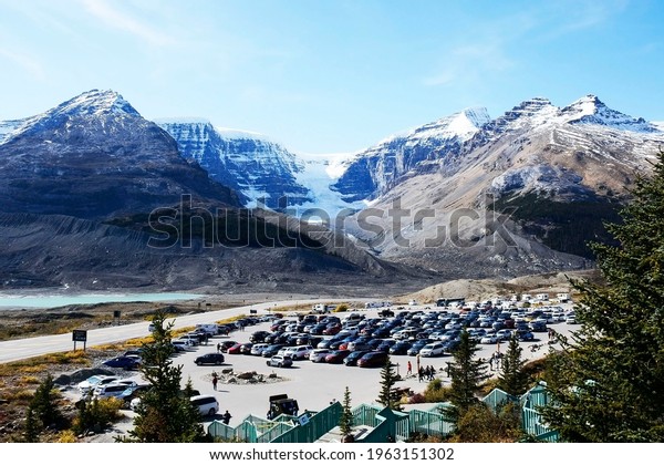 Mountain camp\
with cars and tents in Calgary\
Alberta