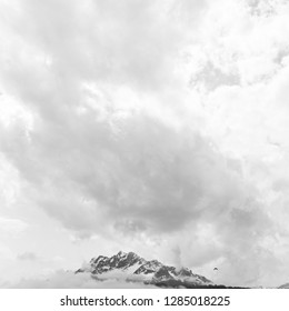 mountain and cloud