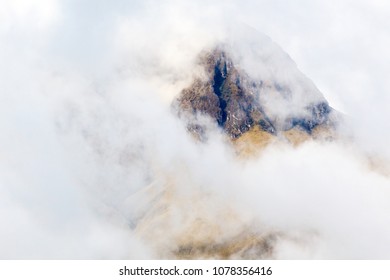 mountain in the clouds