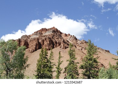 mountain with clouds
