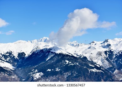 Mountain with clouds 