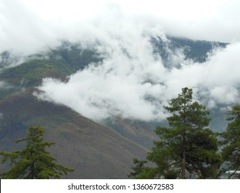 mountain and the clouds