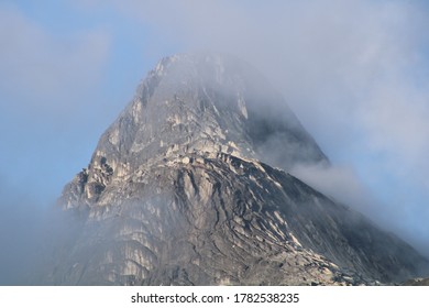 A mountain in the clouds 