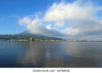 Mountain , clouds and river