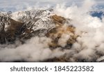 Mountain with clouds sun in Nepal