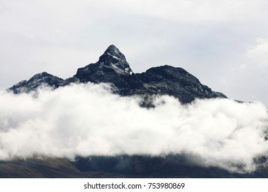 mountain covered with cloud