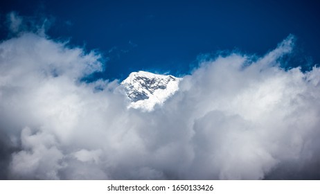 Mountain covered in the clouds