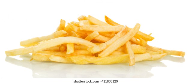 Mountain Crispy French Fries Closeup Isolated Stock Photo 411838120 ...