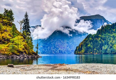 Mountain Forest Lake Landscape View