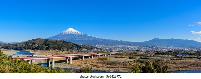 Mountain Fuji And Fuji River From Shizuoka Prefecture