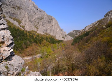 Mountain great rocky gorge panorama. Vratsa, Stara Planina,Bulgaria.