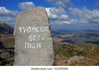 Mountain Height Marker On Crete