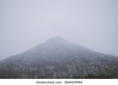 The mountain was hidden in a thick cloud