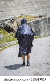 Mountain Hiker With Rain Cover Poncho