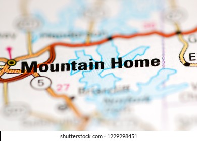 Mountain Home. Arkansas. USA On A Geography Map