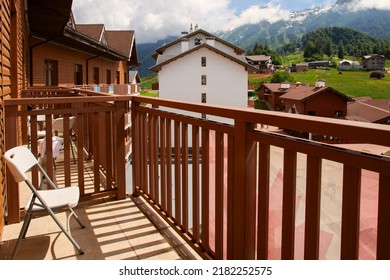 Mountain Hotel, Room Reservation, View From The Balcony To Nature, Forest And Mountains