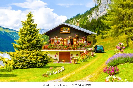 Mountain House In Summer Austria