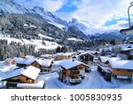 Mountain huts in Annaberg, Austria, during winter 
