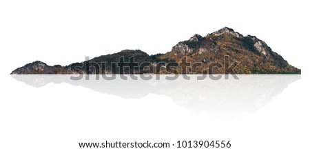 Mountain, island or hills isolated on white with clipping path.