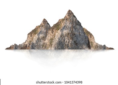 mountain isolated on white background - Shutterstock ID 1041374398