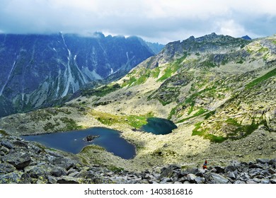 Mountain lake in dramatic view