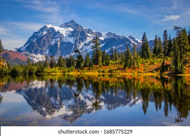 Mountain lake, Mt. Shuksan, Washington st, Northern cascades - Powered by Shutterstock