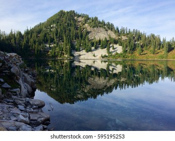 Mountain lake reflection