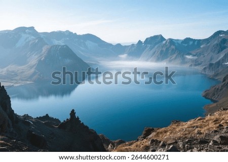 Mountain Lake Reflection background design natrue
