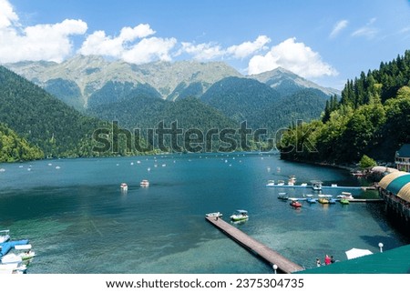 mountain lake Ritsa in the mountains