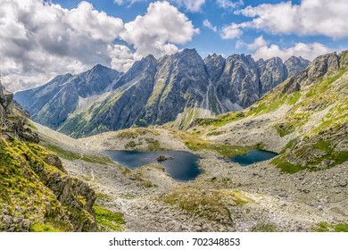 Mountain Lakes Under The Rysy Mountain In High Tatras ( Vysoke Tatry) Slovakia.