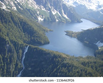 Mountain Lake/Waterfall In Misty Fjords