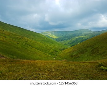 Mountain landscape with beautiful dramatic cloudy sky