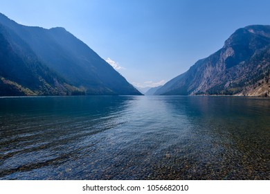 Mountain landscape with blue Seton Lake in Coastal Mountains. Lillooet, British Columbia, Canada. - Powered by Shutterstock