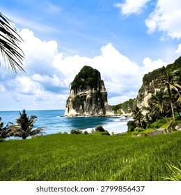 Mountain landscape with blue sky