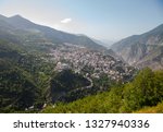 Mountain landscape with city view of Artvin