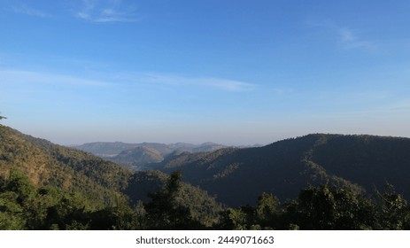 Mountain landscape with clear skies
