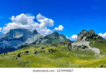 Mountain landscape in clear weather. Beautiful mountain landscape. Alpine mountain landscape. Mountain green hills landscape - Powered by Shutterstock